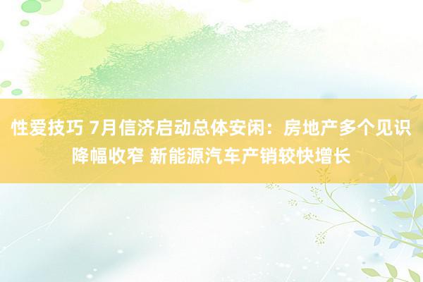 性爱技巧 7月信济启动总体安闲：房地产多个见识降幅收窄 新能源汽车产销较快增长