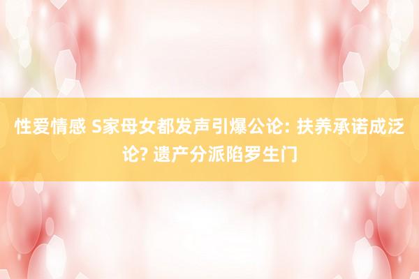 性爱情感 S家母女都发声引爆公论: 扶养承诺成泛论? 遗产分派陷罗生门